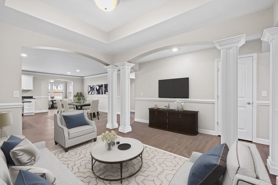Representative furnished interior of a home built from the Arcadia by Enchanted Homes in Guadalupe Heights, Seguin (Image 6).