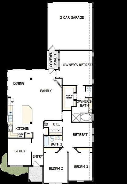2D floor plan layout of this home in Talia – Garden Series, Mesquite, TX (Image 4).