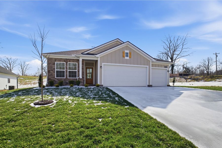 Front exterior of a new home in Brush Creek, Fairview, TN, highlighting curb appeal (Image 2).
