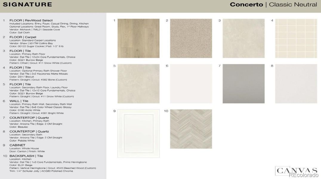 Design Selections. Home is under construction, selections subject to change.