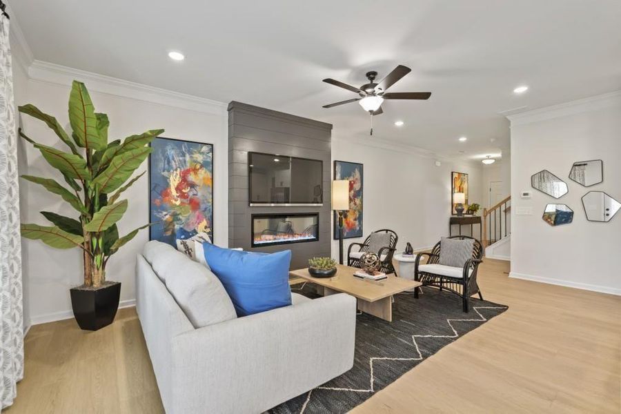 Furnished interior view inside a new home in Summit at Gateway, Jasper (Image 3). Furnished interior view inside a new home in Summit at Gateway, Jasper (Image 3).