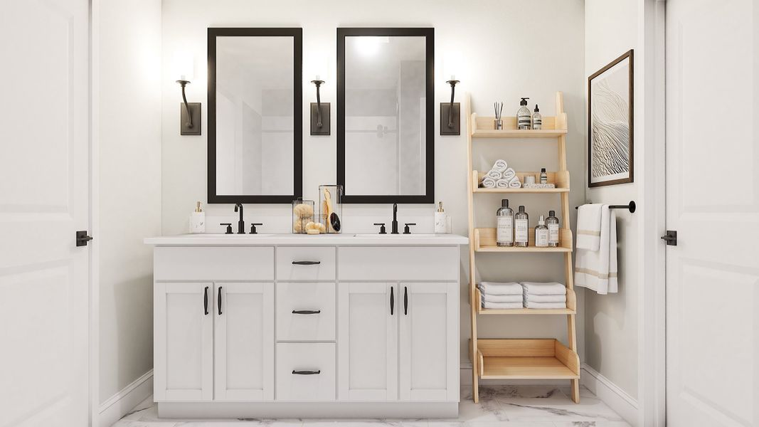 Dual sinks in primary bath