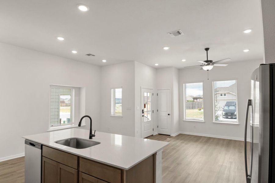 Furnished interior view inside a new home in Blanco Vista, San Marcos (Image 4). Furnished interior view inside a new home in Blanco Vista, San Marcos (Image 4).