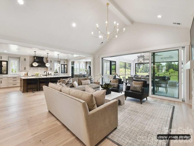 Vaulted ceilings in Living Room