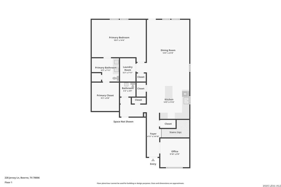 2D floor plan layout of this home in Corley Farms, Boerne, TX (Image 5).
