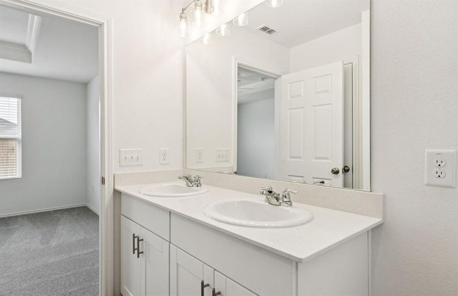 Owner's private bath with double vanity