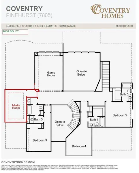 2D floor plan layout of this home in Harvest Green, Richmond, TX (Image 3).