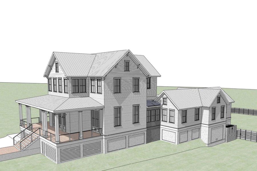 Exterior rendering of this home design in , Charleston, SC (Image 7).