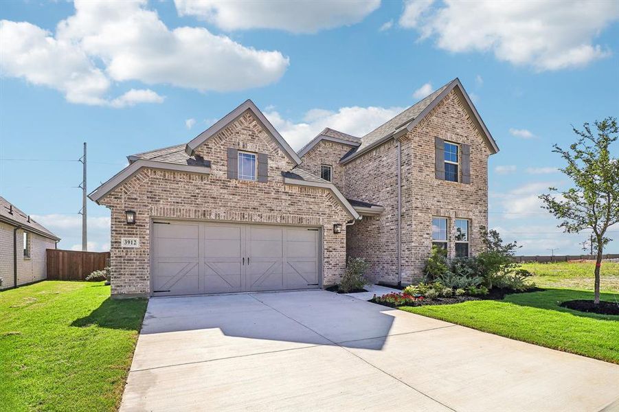Front exterior of a new home in Lilyana, Celina, TX, highlighting curb appeal (Image 17).