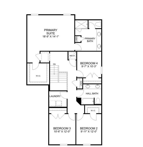 2D floor plan layout for the The Atrium by Stanley Martin Homes in Oakfield Trails, Parrish, FL (Image 4).