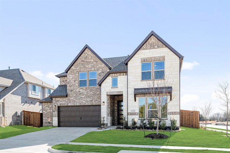 Front exterior of a new home in Addison Hills Classic 60s, Cedar Hill, TX, highlighting curb appeal (Image 21).
