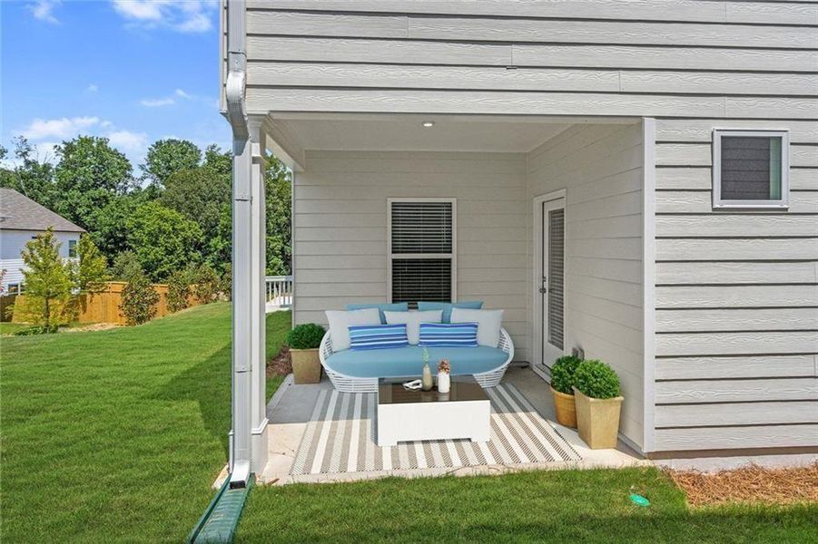 Exterior details and patio area of a home in The Andros, Dalton (Image 3).