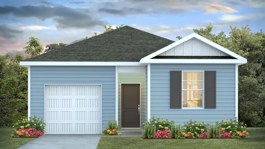 Front exterior of a new home in Ferry Grove, Lexington, SC, highlighting curb appeal (Image 1). Front exterior of a new home in Ferry Grove, Lexington, SC, highlighting curb appeal (Image 1).
