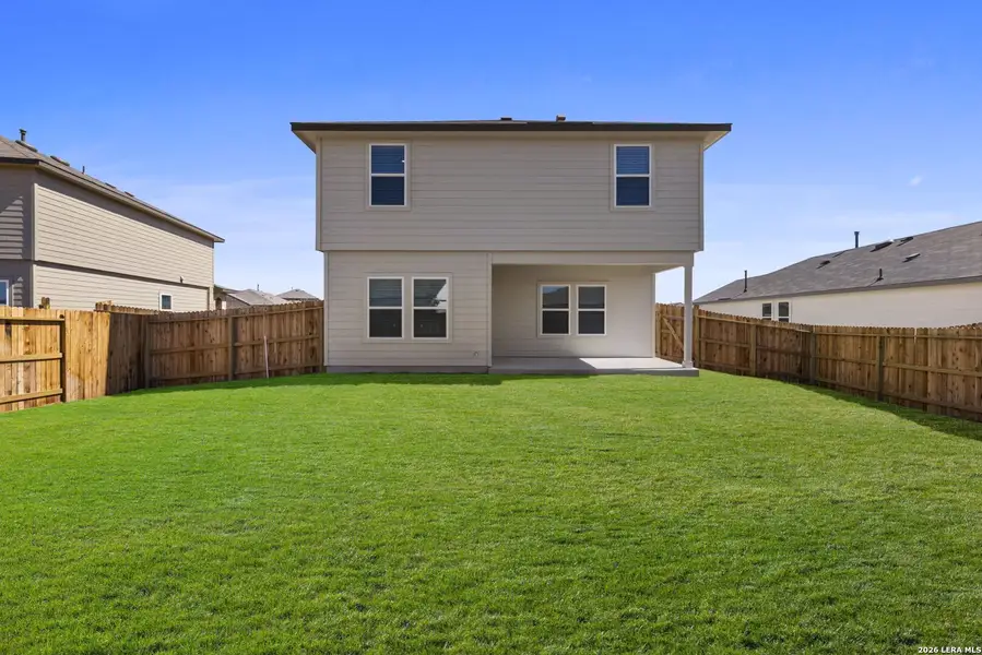 Exterior details and patio area of a home in Riverstone at Westpointe, San Antonio (Image 2).