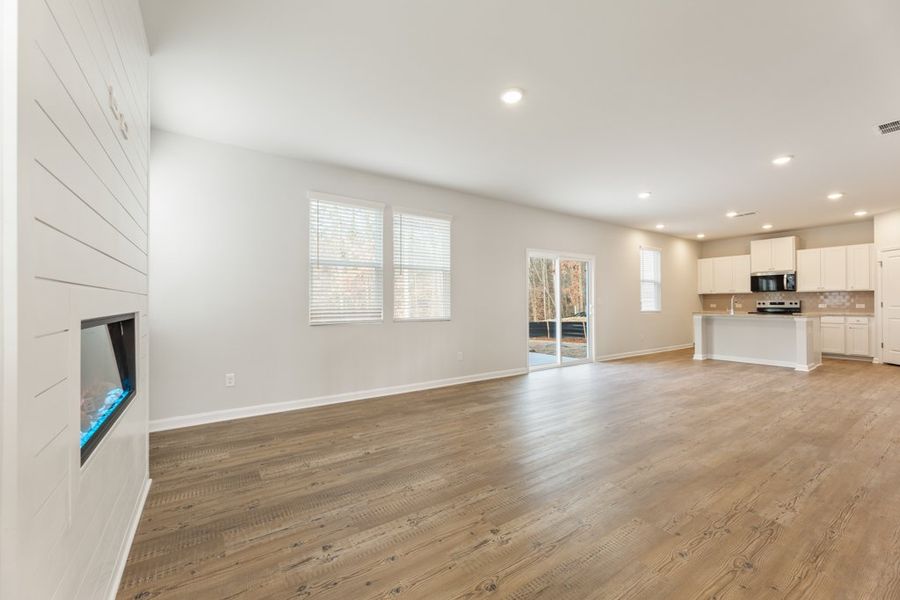 A large empty living room.