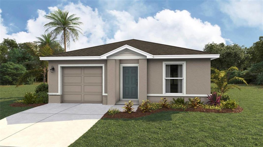 Front exterior of a new home in Oakfield Lakes, Parrish, FL, highlighting curb appeal (Image 1). Front exterior of a new home in Oakfield Lakes, Parrish, FL, highlighting curb appeal (Image 1).