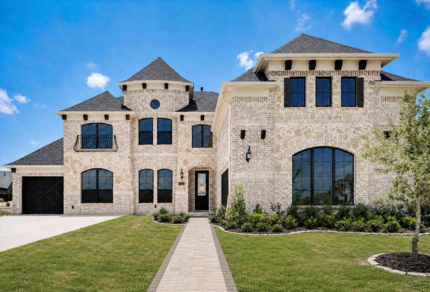Representative exterior photo of a completed home built from the Hartford - 3 Car Garage by Grand Homes in Somerset Park, Rockwall, TX (Image 21).