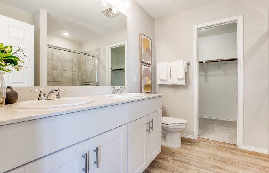 Owner's bath with walk-in closet