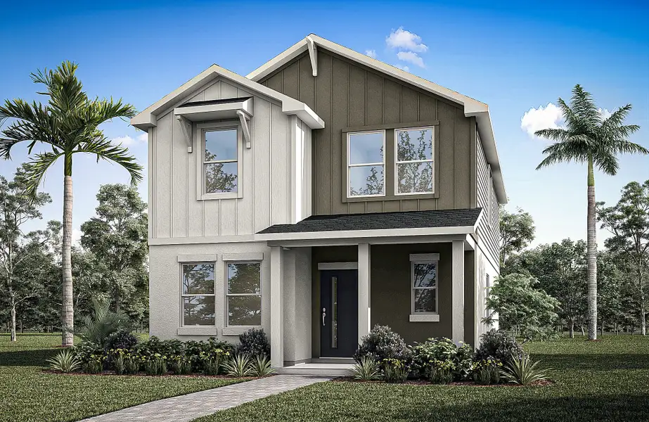 Representative exterior photo of a completed home built from the Zara by Mattamy Homes in Lakeside At Satilla, St. Cloud, FL (Image 3).