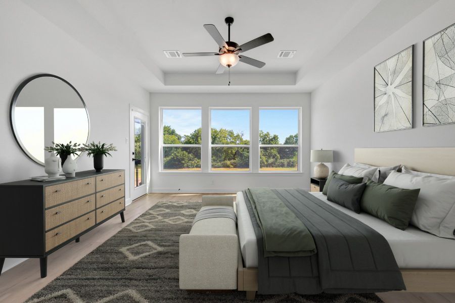 Furnished interior view inside a new home in Trails at Waterside - Garden Series, Fort Worth (Image 7). Furnished interior view inside a new home in Trails at Waterside - Garden Series, Fort Worth (Image 7).