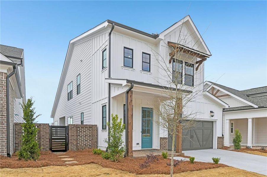 Front exterior of a new home in Aberdeen, Hoschton, GA, highlighting curb appeal (Image 15).