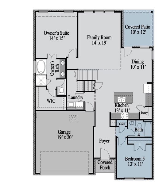 2D floor plan layout of this home in Elevon, Lavon, TX (Image 3).