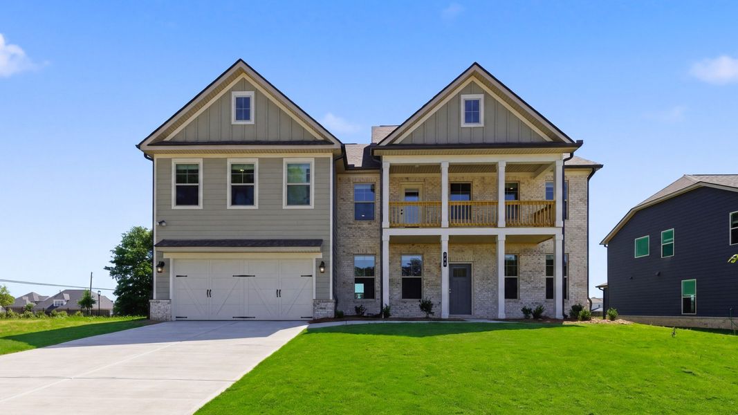 Representative exterior photo of a completed home built from the Clarity by DRB Homes in Grandview at Millers Mill, Stockbridge, GA (Image 21).