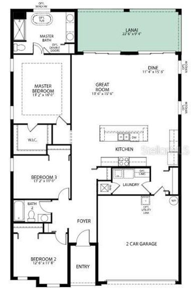 2D floor plan layout of this home in Heritage Station, Punta Gorda, FL (Image 4). 2D floor plan layout of this home in Heritage Station, Punta Gorda, FL (Image 4).