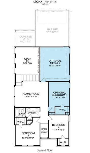 2D floor plan layout for the Leona by Landon Homes in Fields - East Village, Frisco, TX (Image 30). 2D floor plan layout for the Leona by Landon Homes in Fields - East Village, Frisco, TX (Image 30).