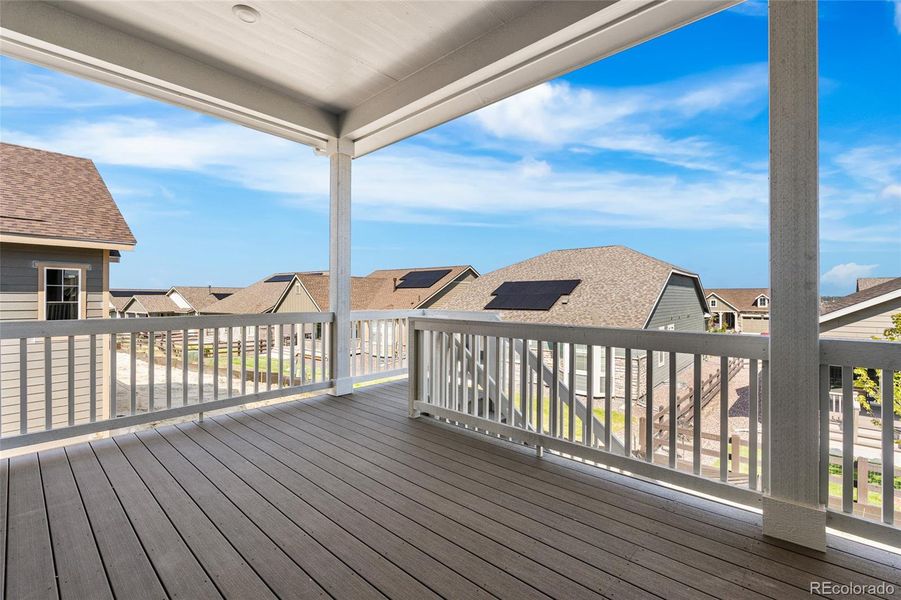 Front exterior of a new home in Hilltop at Inspiration, Aurora, CO, highlighting curb appeal (Image 1).