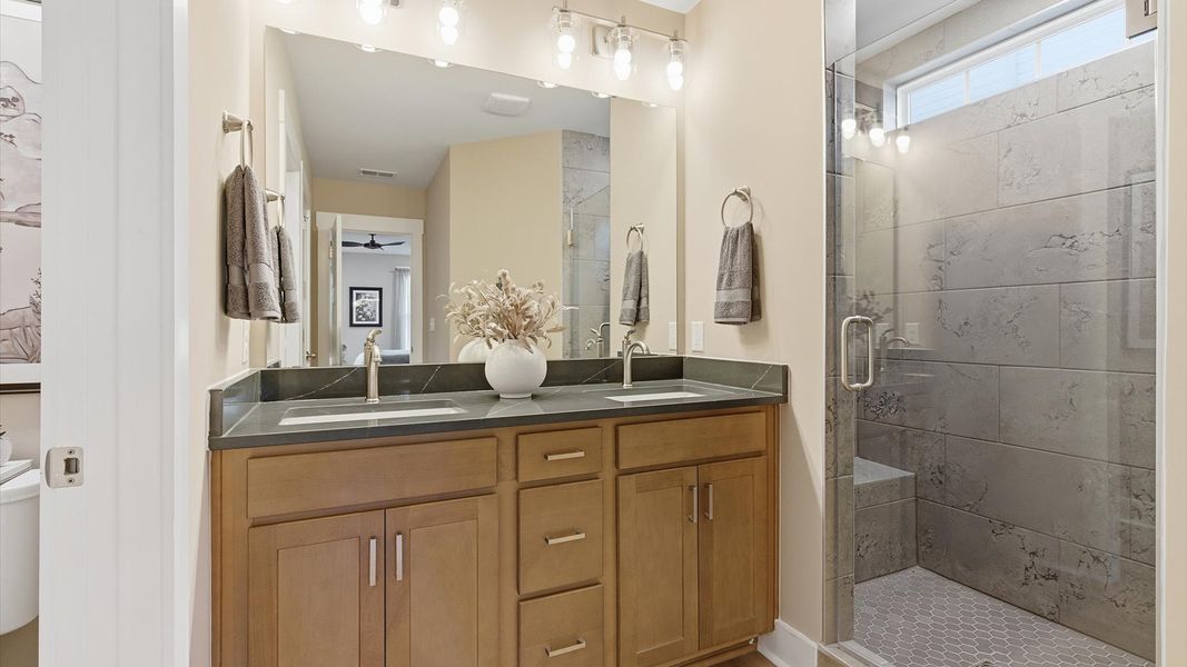 Representative furnished interior of a home built from the Cooper 3 by DRB Homes in Pelham Crossing Single Family Homes, Greenville (Image 29).