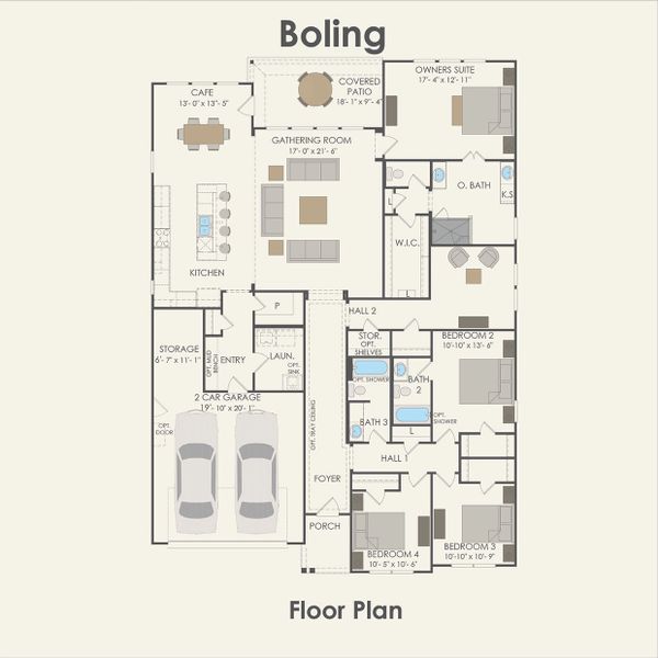 2D floor plan layout for the Boling by Pulte Homes in Blue Creek Trails, Richmond, TX (Image 3). 2D floor plan layout for the Boling by Pulte Homes in Blue Creek Trails, Richmond, TX (Image 3).