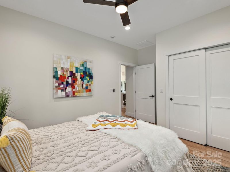 Spacious closet and bright interiors