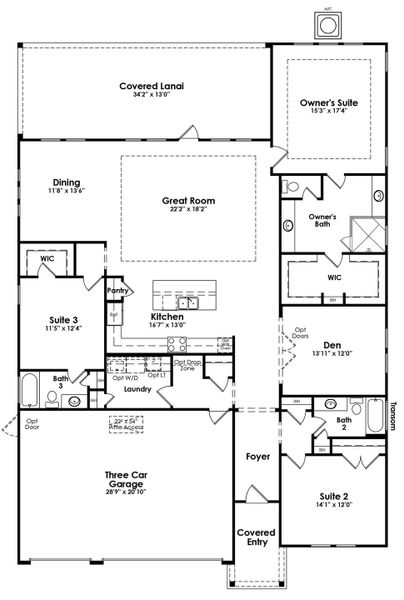 2D floor plan layout of this home in Cresswind Charleston, Summerville, SC (Image 4). 2D floor plan layout of this home in Cresswind Charleston, Summerville, SC (Image 4).