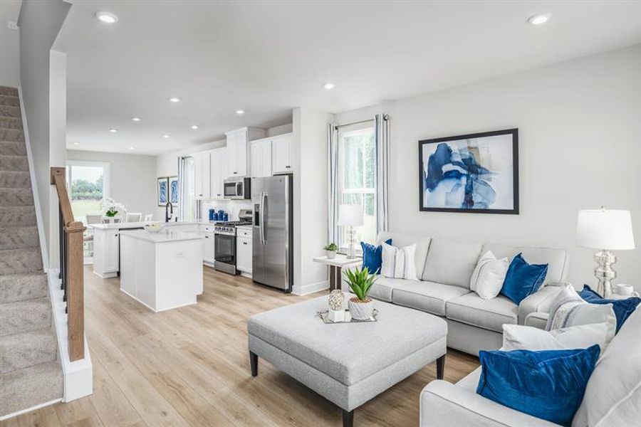 Representative furnished interior of a home built from the Clarendon 3 Story by Ryan Homes in Ashmore Square, Charlotte (Image 6).