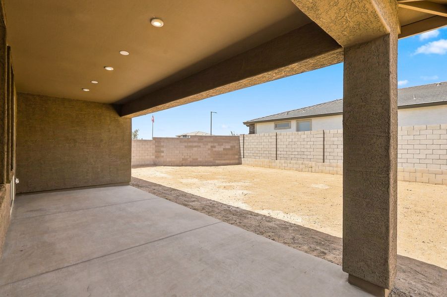 Exterior details and patio area of a home in Tirreno at IronWing, Litchfield Park (Image 2).