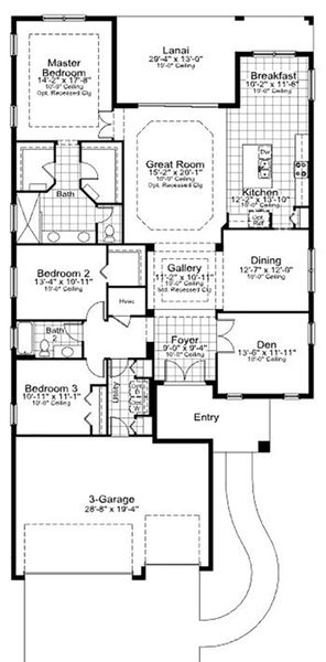 2D floor plan layout for the Sea Star by Neal Communities in Canoe Creek, Parrish, FL (Image 3). 2D floor plan layout for the Sea Star by Neal Communities in Canoe Creek, Parrish, FL (Image 3).