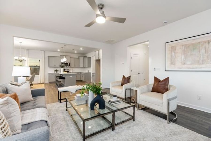 Representative furnished interior of a home built from the Calhoun by True Homes in Edgewater - The Greens, Lancaster (Image 8). Representative furnished interior of a home built from the Calhoun by True Homes in Edgewater - The Greens, Lancaster (Image 8).