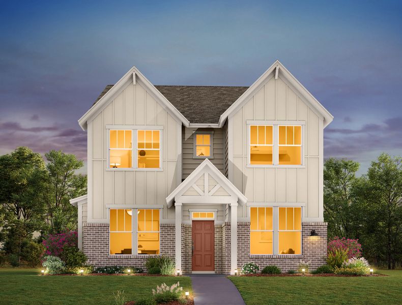 Representative exterior photo of a completed home built from the Raven by Ashton Woods in The Cottages at Lariat, Liberty Hill, TX (Image 4).