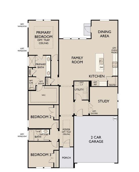 2D floor plan layout for the Kennedy by Ashton Woods in The Heights at Saddlebrook Ranch 60's, Schertz, TX (Image 4). 2D floor plan layout for the Kennedy by Ashton Woods in The Heights at Saddlebrook Ranch 60's, Schertz, TX (Image 4).