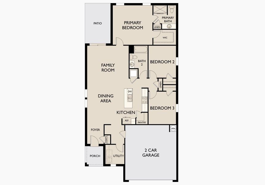 2D floor plan layout of this home in Landings at Mount Olive, Polk City, FL (Image 2).
