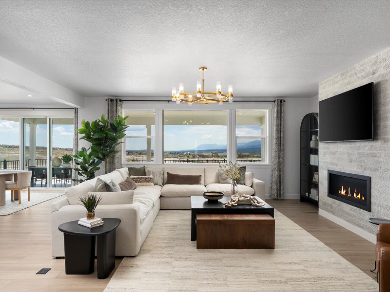 Representative furnished interior of a home built from the Tenley by Lokal Homes in Jackson Creek, Monument (Image 4).