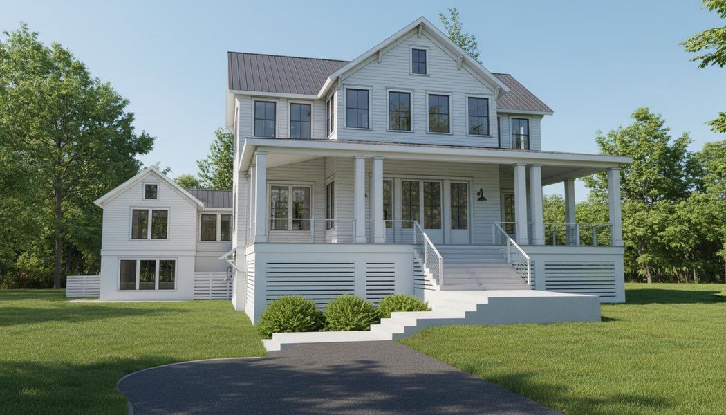 Front exterior of a new home in , Charleston, SC, highlighting curb appeal (Image 1).