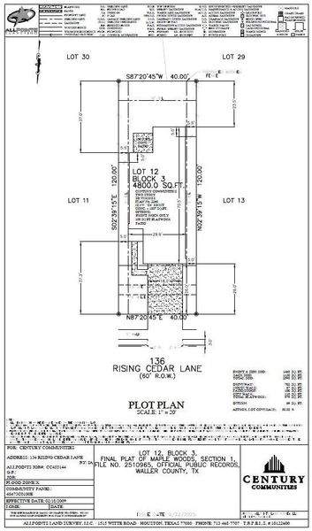 2D floor plan layout of this home in Maple Woods, Hockley, TX (Image 3).