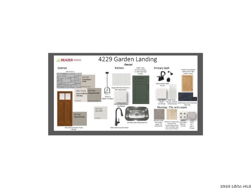 Sample of building materials used in homes in Parklands Estates, Schertz (Image 3).