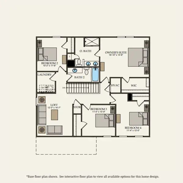 2D floor plan layout for the Rosella by Centex in Muller Ridge, Blythewood, SC (Image 3).