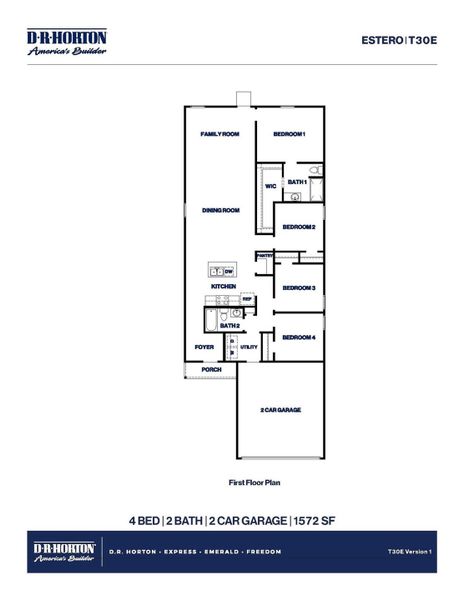 2D floor plan layout of this home in Presswoods, Splendora, TX (Image 4).