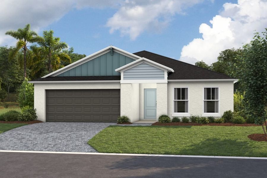 Representative exterior photo of a completed home built from the Esperanza by Casa Fresca Homes in Pasadena Landing, Wesley Chapel, FL (Image 10).
