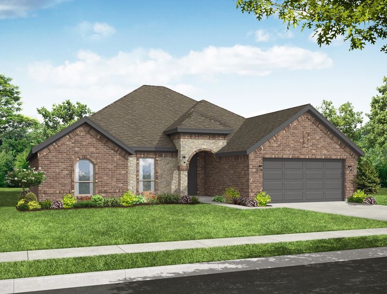 Representative exterior photo of a completed home built from the Cromwell by Impression Homes in Still Water Lake Estates, Godley, TX (Image 8).