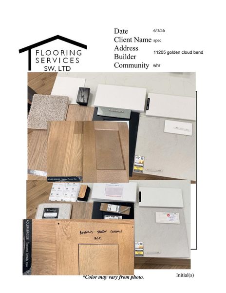 Sample of building materials used in homes in Saddle Ridge at Wildhorse Ranch, Austin (Image 27).